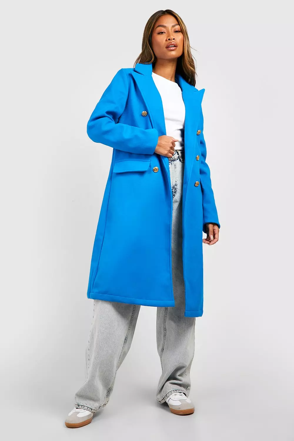 Blue store longline coat